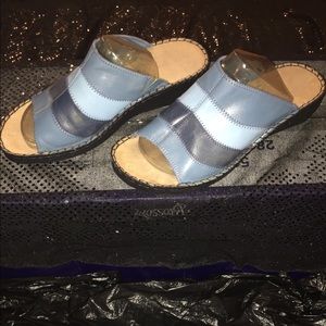 Blue Black Slide Shoes